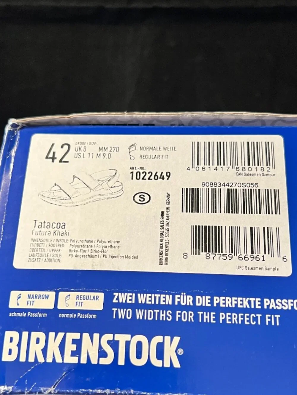 Birkenstock Tatacoa Sandals Unisex W11/M9 Futura Khaki Adjustable Strap NWT